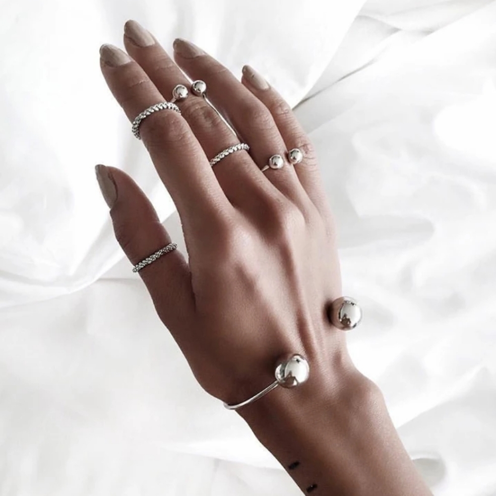 Bangle 6 Piece Ring Set Adjustable